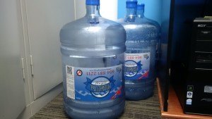 Stored water bottles